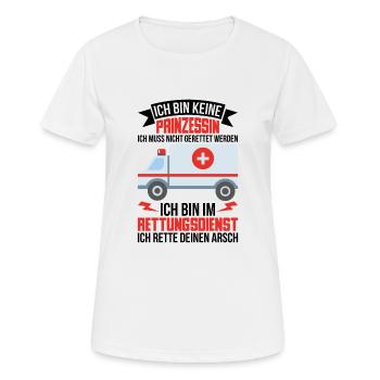 Rettungsdienst Geschenk Notarzt Medizin - Frauen T-Shirt atmungsaktiv - Weiß - Vorne - AI Model Female 172 dark (172cm)