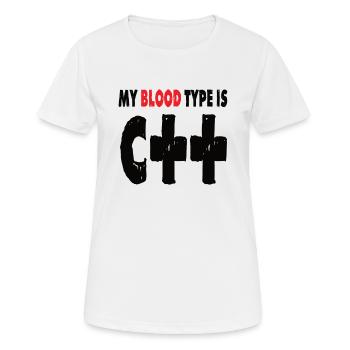 Blood Type C++ Computer Science Binary Software Program - Women's Breathable T-Shirt - white - Front - AI Model Female 172 dark (172cm)