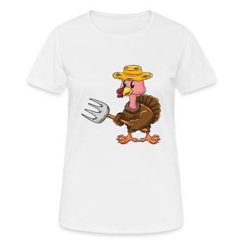 Farmer turkey - Women's Breathable T-Shirt - white - Front - AI Model Female 172 dark (172cm)