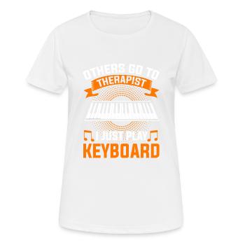 Clavier clavier clavier musiciens - T-shirt respirant Femme - blanc - Devant - AI Model Female 172 dark (172cm)