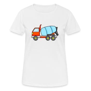Construction vehicles Construction site Construction vehicle - Women's Breathable T-Shirt - white - Front - AI Model Female 172 dark (172cm)