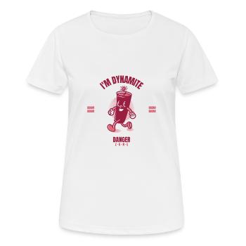 Ich bin Dynamit Gefahren Zone BOOM BOOM - Frauen T-Shirt atmungsaktiv - Weiß - Vorne - AI Model Female 172 dark (172cm)