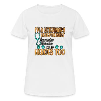 vétérinaire animaux sauver médecin aide professionnel chien chat - T-shirt respirant Femme - blanc - Devant - AI Model Female 172 dark (172cm)