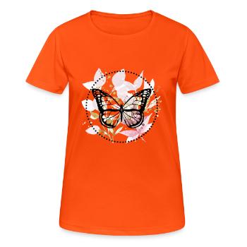 Papillons - T-shirt respirant Femme - orange néon - Devant - AI Model Female 172 dark (172cm)