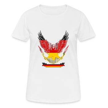 ADLER ALLEMAGNE by The Manzanita - T-shirt respirant Femme - blanc - Devant - AI Model Female 172 dark (172cm)
