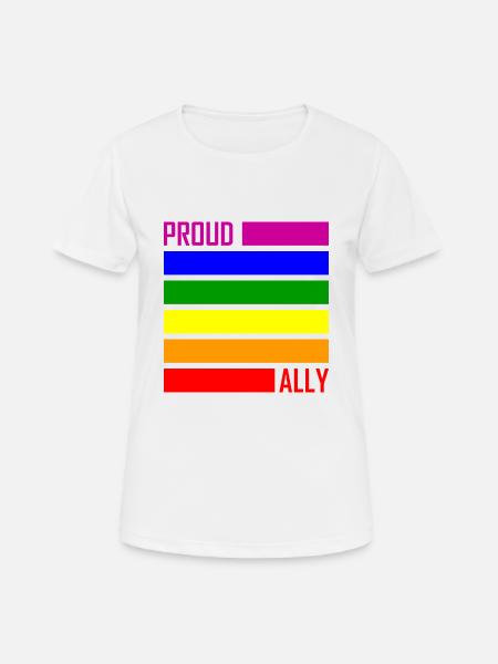 PROUD ALLY LGBT Pride Gay Pride Month LGBTQ Flag - Women's Breathable T-Shirt - white