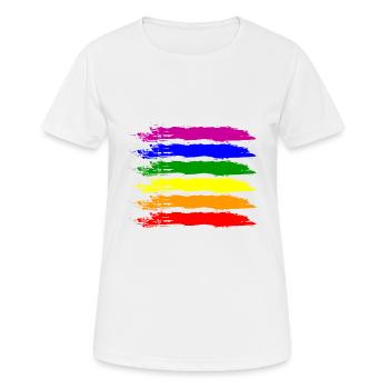 PRIDE FLAG LGBT Pride Gay Pride Month LGBTQ Drapeau - T-shirt respirant Femme - blanc - Devant - AI Model Female 172 dark (172cm)