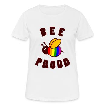 BEE PROUD LGBT Pride Gay Pride Month Drapeau LGBTQ - T-shirt respirant Femme - blanc - Devant - AI Model Female 172 dark (172cm)