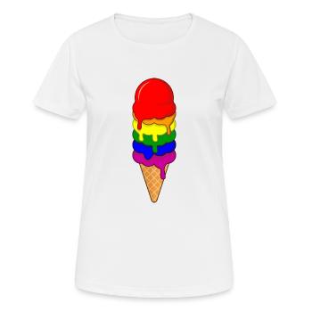 Crème glacée LGBT Pride Gay Pride Month LGBTQ drapeau - T-shirt respirant Femme - blanc - Devant - AI Model Female 172 dark (172cm)