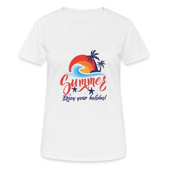 Summer Summer time Nature Leisure Life Saying - Women's Breathable T-Shirt - white - Front - AI Model Female 172 dark (172cm)