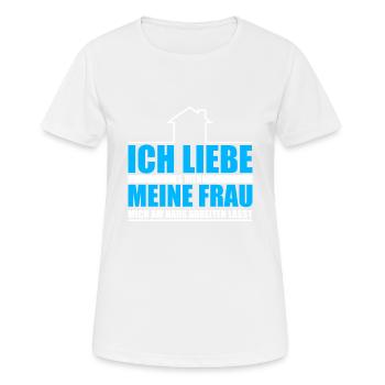Bauherr Ich liebe es wenn meine Frau mich am Haus - Frauen T-Shirt atmungsaktiv - Weiß - Vorne - AI Model Female 172 dark (172cm)