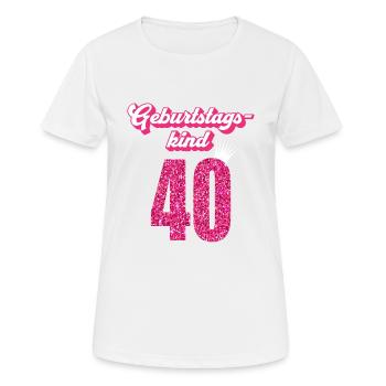 40. Geburtstag 40 Jahre 40er Geburtstagskind - Frauen T-Shirt atmungsaktiv - Weiß - Vorne - AI Model Female 172 dark (172cm)