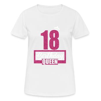 18th Birthday 18 years 18th Birthday Queen - Women's Breathable T-Shirt - white - Front - AI Model Female 172 dark (172cm)