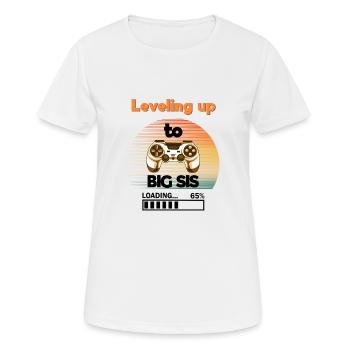 Leveling up to big sis Konsolen controller retro - Frauen T-Shirt atmungsaktiv - Weiß - Vorne - AI Model Female 172 dark (172cm)