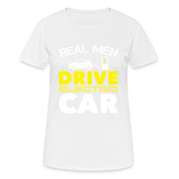 E Auto Elektro Auto Grün - Frauen T-Shirt atmungsaktiv - Weiß - Vorne - AI Model Female 172 dark (172cm)