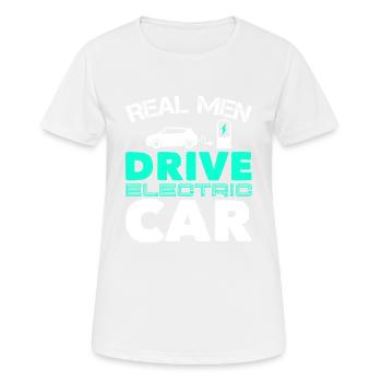 E Auto Elektro Auto Grün - Frauen T-Shirt atmungsaktiv - Weiß - Vorne - AI Model Female 172 dark (172cm)