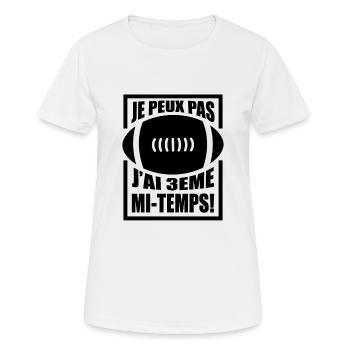 Je Peux Pas J'Ai 3ème mi-Temps - T-shirt respirant Femme - blanc - Devant - AI Model Female 172 dark (172cm)