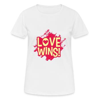 LOVE WINS LGBT Pride Gay Pride Month LGBTQ - T-shirt respirant Femme - blanc - Devant - AI Model Female 172 dark (172cm)