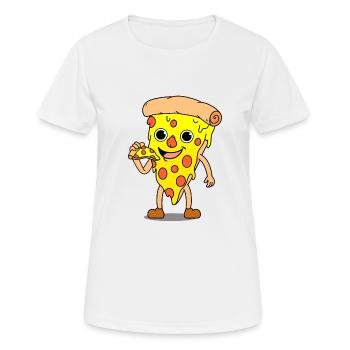 Pizza manger une pizza - T-shirt respirant Femme - blanc - Devant - AI Model Female 172 dark (172cm)