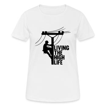 Das hohe Leben - Frauen T-Shirt atmungsaktiv - Weiß - Vorne - AI Model Female 172 dark (172cm)