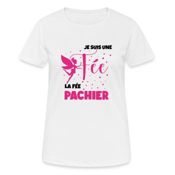 Je suis Une fée, la fée Pas Chier - T-shirt respirant Femme - blanc - Devant - AI Model Female 172 dark (172cm)
