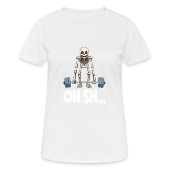 Squelette drôle Haltérophilie - T-shirt respirant Femme - blanc - Devant - AI Model Female 172 dark (172cm)