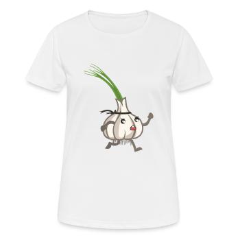 Cooler Knoblauch - Frauen T-Shirt atmungsaktiv - Weiß - Vorne - AI Model Female 172 dark (172cm)