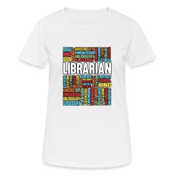 Bibliothèque livre e-book Thriller écrivain - T-shirt respirant Femme - blanc - Devant - AI Model Female 172 dark (172cm)