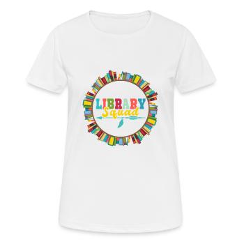 Bibliothèque livre e-book Thriller écrivain - T-shirt respirant Femme - blanc - Devant - AI Model Female 172 dark (172cm)