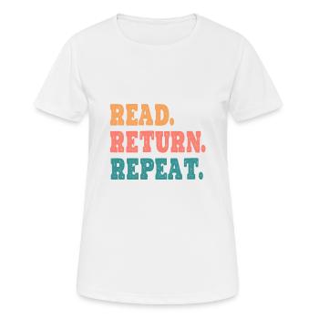 Bibliothèque livre e-book Thriller écrivain - T-shirt respirant Femme - blanc - Devant - AI Model Female 172 dark (172cm)