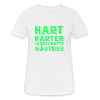 HART HÄRTER LANDSCHAFTSGÄRTNER, GÄRTNER - Gärtner - Frauen T-Shirt atmungsaktiv - Weiß - Vorne - AI Model Female 172 dark (172cm)