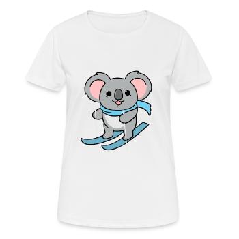 Koala-Skifahren - Frauen T-Shirt atmungsaktiv - Weiß - Vorne - AI Model Female 172 dark (172cm)