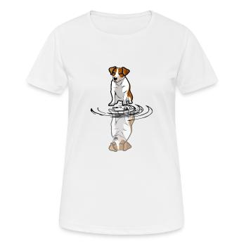 Jack Russell mirroring - Women's Breathable T-Shirt - white - Front - AI Model Female 172 dark (172cm)