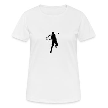Tennis Tennisspieler Rückhand Vorhand - Frauen T-Shirt atmungsaktiv - Weiß - Vorne - AI Model Female 172 dark (172cm)