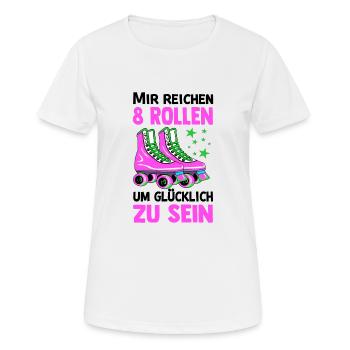 Rollschuhe - Frauen T-Shirt atmungsaktiv - Weiß - Vorne - AI Model Female 172 dark (172cm)