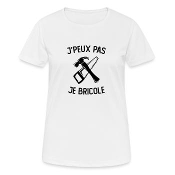 J'peux Pas Je Bricole Artisan Bricoleur - T-shirt respirant Femme - blanc - Devant - AI Model Female 172 dark (172cm)