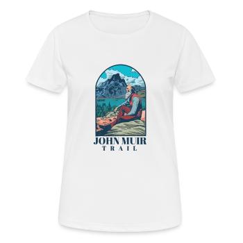 John Muir Trail mit Berglandschaft und Wanderer - Frauen T-Shirt atmungsaktiv - Weiß - Vorne - AI Model Female 172 dark (172cm)