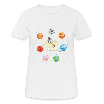 Astronaute Planète Aviron Nuage - T-shirt respirant Femme - blanc - Devant - AI Model Female 172 dark (172cm)