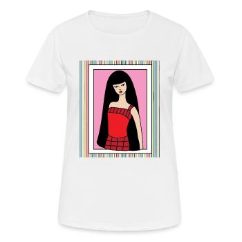 Bunte Retro Puppe - Frauen T-Shirt atmungsaktiv - Weiß - Vorne - AI Model Female 172 dark (172cm)