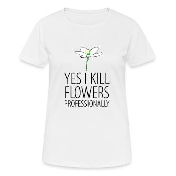 Fleuriste fleuriste fleurs anémone des bois anémone - T-shirt respirant Femme - blanc - Devant - AI Model Female 172 dark (172cm)