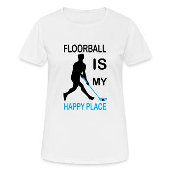 Floorball - Frauen T-Shirt atmungsaktiv - Weiß - Vorne - AI Model Female 172 dark (172cm)