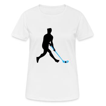 Floorball - Frauen T-Shirt atmungsaktiv - Weiß - Vorne - AI Model Female 172 dark (172cm)