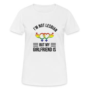 LGBT lesbian LGBTQ couple homosexuality couple couple - Women's Breathable T-Shirt - white - Front - AI Model Female 172 dark (172cm)
