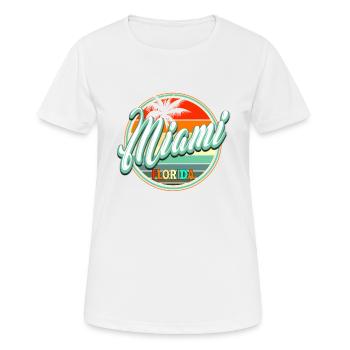 Vacances d’été à la plage - Miami - T-shirt respirant Femme - blanc - Devant - AI Model Female 172 dark (172cm)