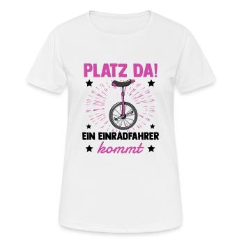 Einrad - Frauen T-Shirt atmungsaktiv - Weiß - Vorne - AI Model Female 172 dark (172cm)