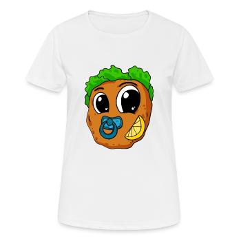 Baby Schnitzel - Frauen T-Shirt atmungsaktiv - Weiß - Vorne - AI Model Female 172 dark (172cm)