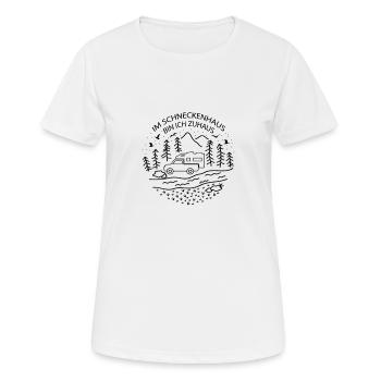 Im Schneckenhaus Bin Ich Zuhaus Pickup Wohnkabine - Frauen T-Shirt atmungsaktiv - Weiß - Vorne - AI Model Female 172 dark (172cm)