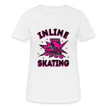 Inline Skating Inline-Skates - Frauen T-Shirt atmungsaktiv - Weiß - Vorne - AI Model Female 172 dark (172cm)
