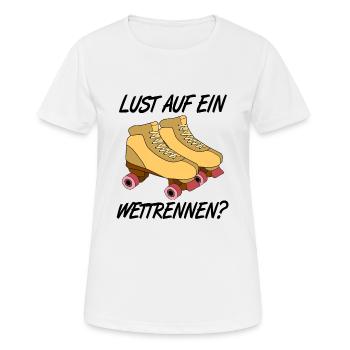 Rollschuhe - Frauen T-Shirt atmungsaktiv - Weiß - Vorne - AI Model Female 172 dark (172cm)