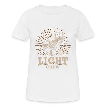 Lighting technology LIGHT CREW lighting technicians - Women's Breathable T-Shirt - white - Front - AI Model Female 172 dark (172cm)